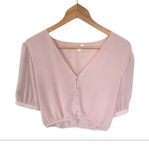 Aritzia Wilfred Sofiane Blouse Blush Pink Size M